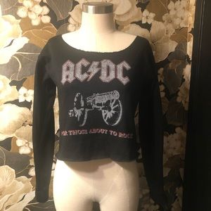 ac/dc cropped sweatshirt